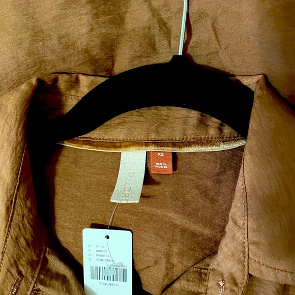 Anthropologie PILCRO brown tunic shirt/dressy button down sz XS NWT - Picture 7 of 10